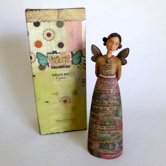 NEW 2010 DEMDACO KELLY RAE ROBERTS 9" DREAM BIG ANGEL STATUE FIGURE (NEW IN BOX) - Picture 1 of 16
